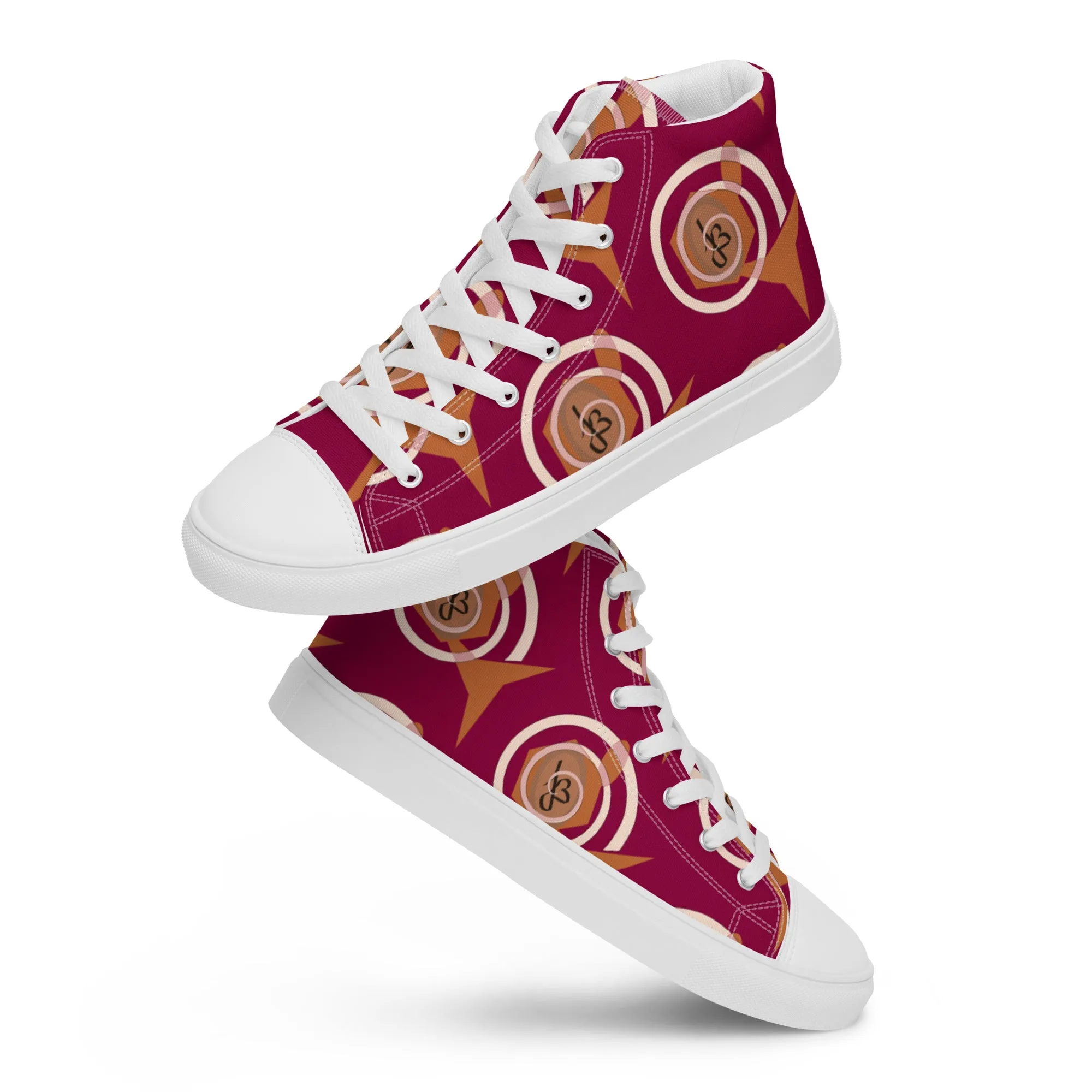 AJBeneficial Women’s Magenta high top canvas shoes