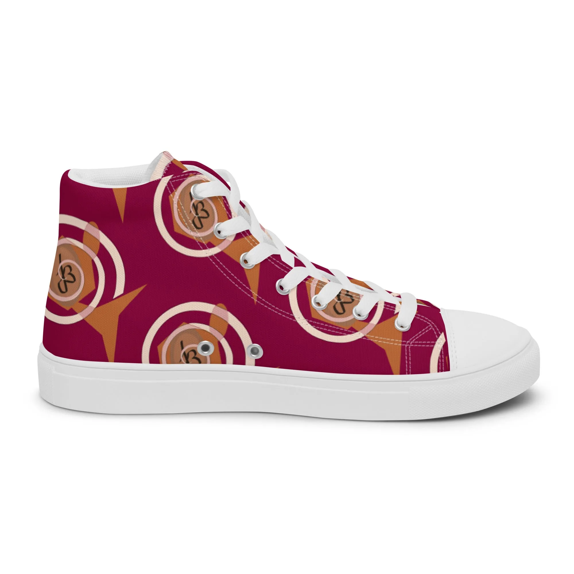 AJBeneficial Women’s Magenta high top canvas shoes