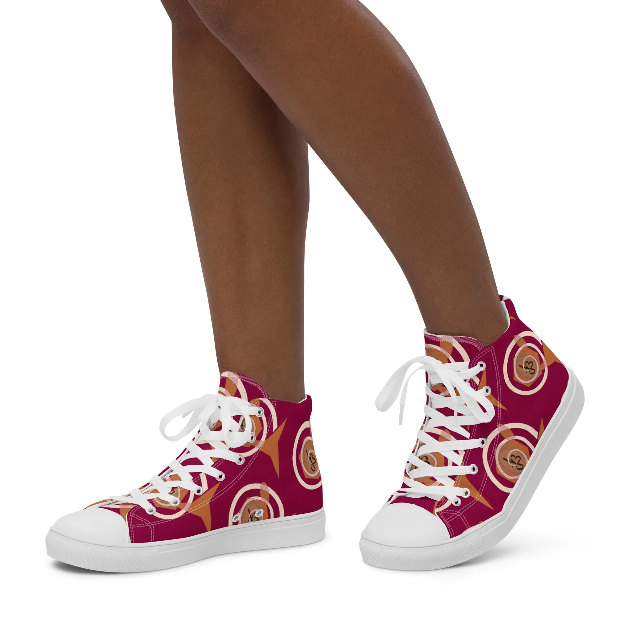 AJBeneficial Women’s Magenta high top canvas shoes