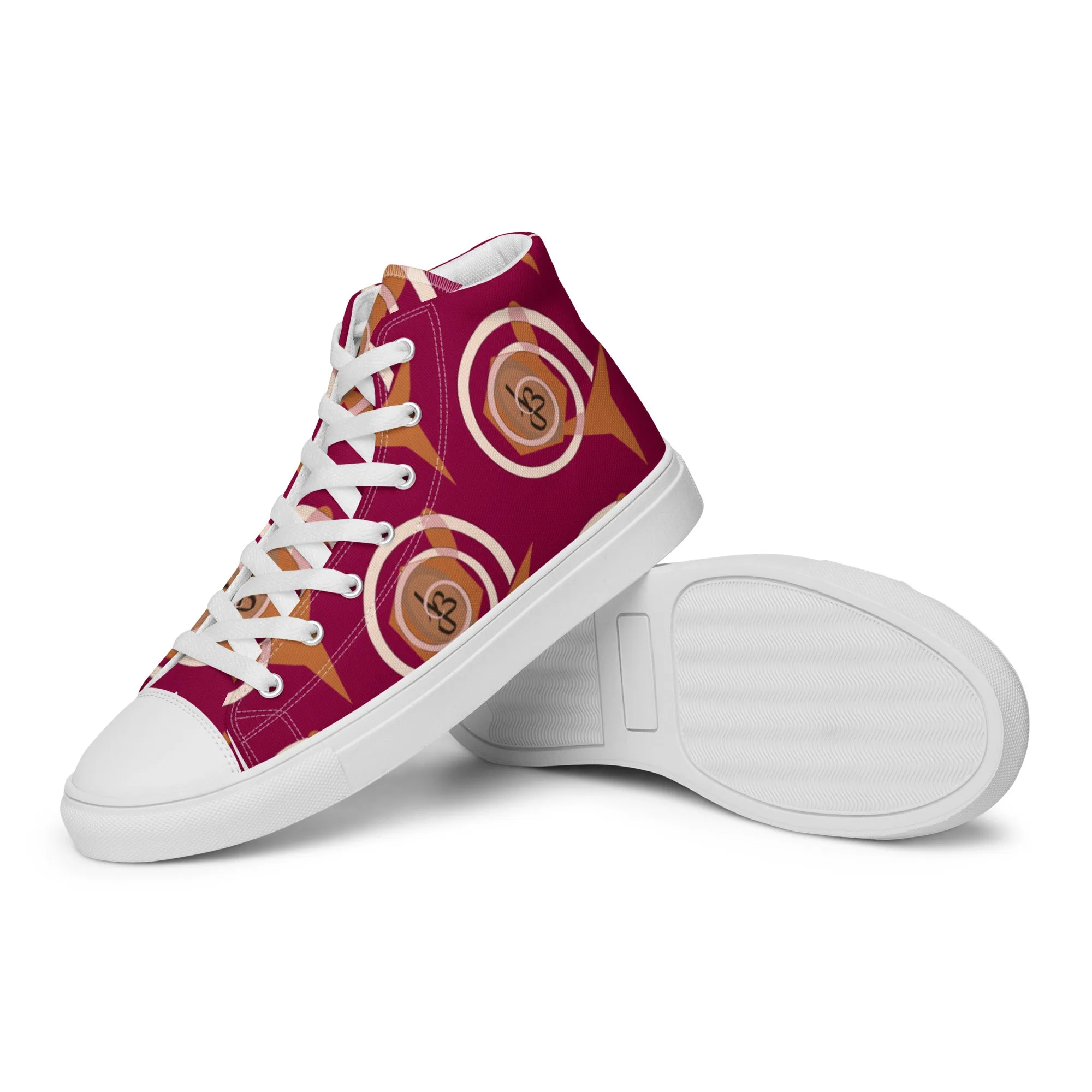 AJBeneficial Women’s Magenta high top canvas shoes