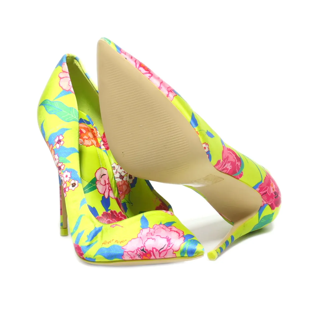 Aldo High-Heel Shoes Satin Green Colour For Women
