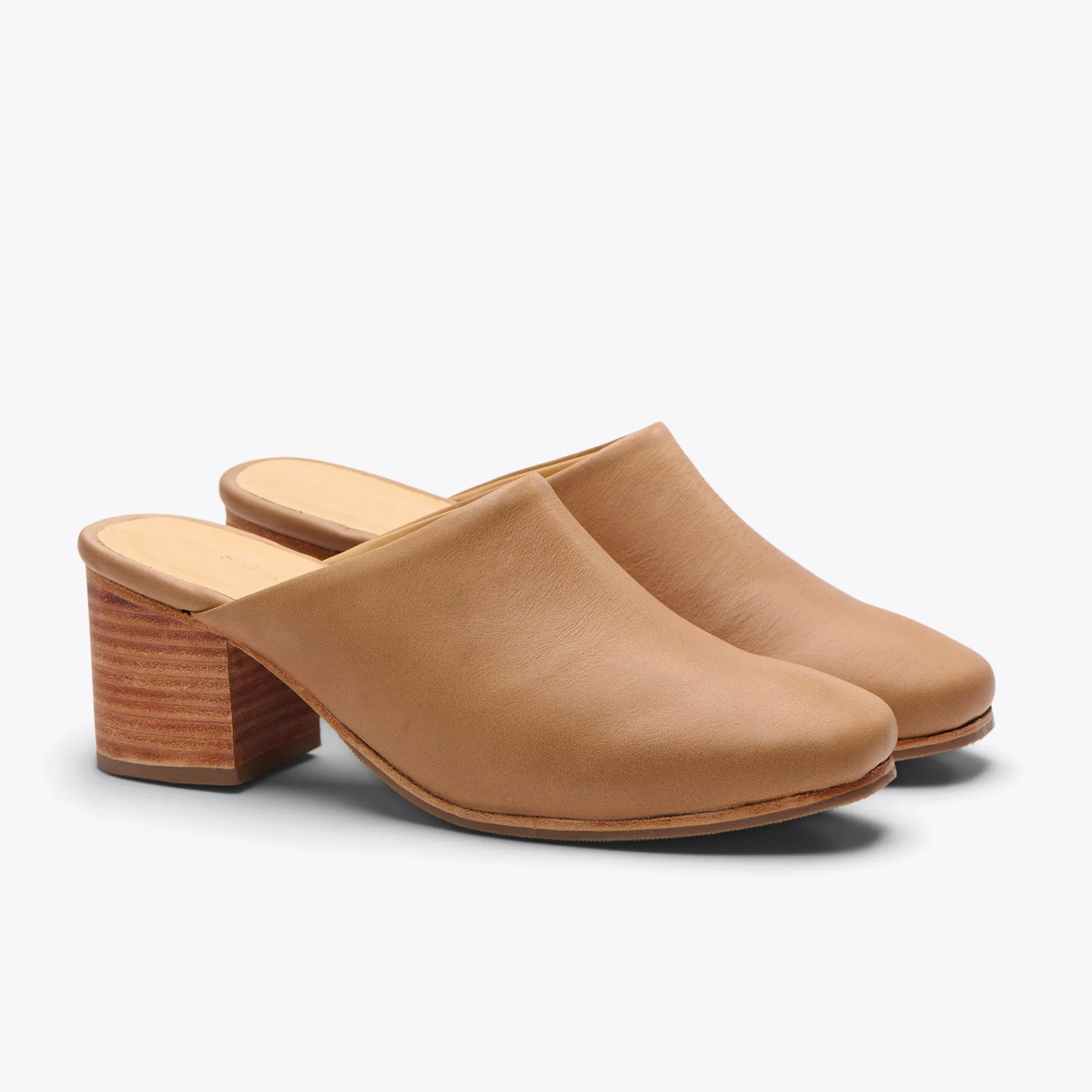 All-Day Heeled Mule Almond