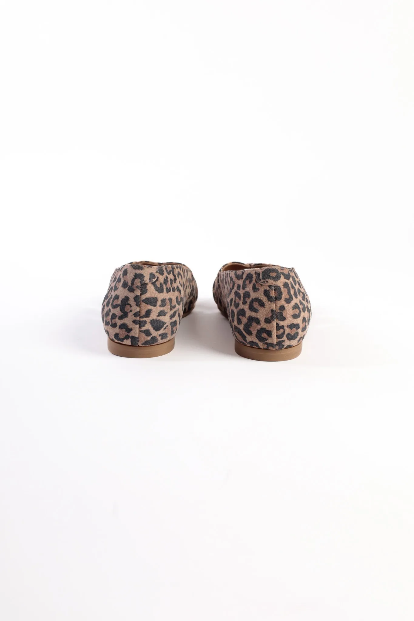 AMELIA LEOPARD - Peep-Toe Ballet Flats with Crossover Straps
