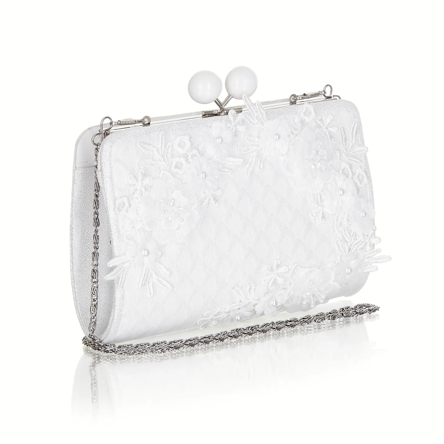 Bianca Ivory Pearl Detail Peeptoe Bridal Shoes & Matching Riga Bag by Ruby Shoo