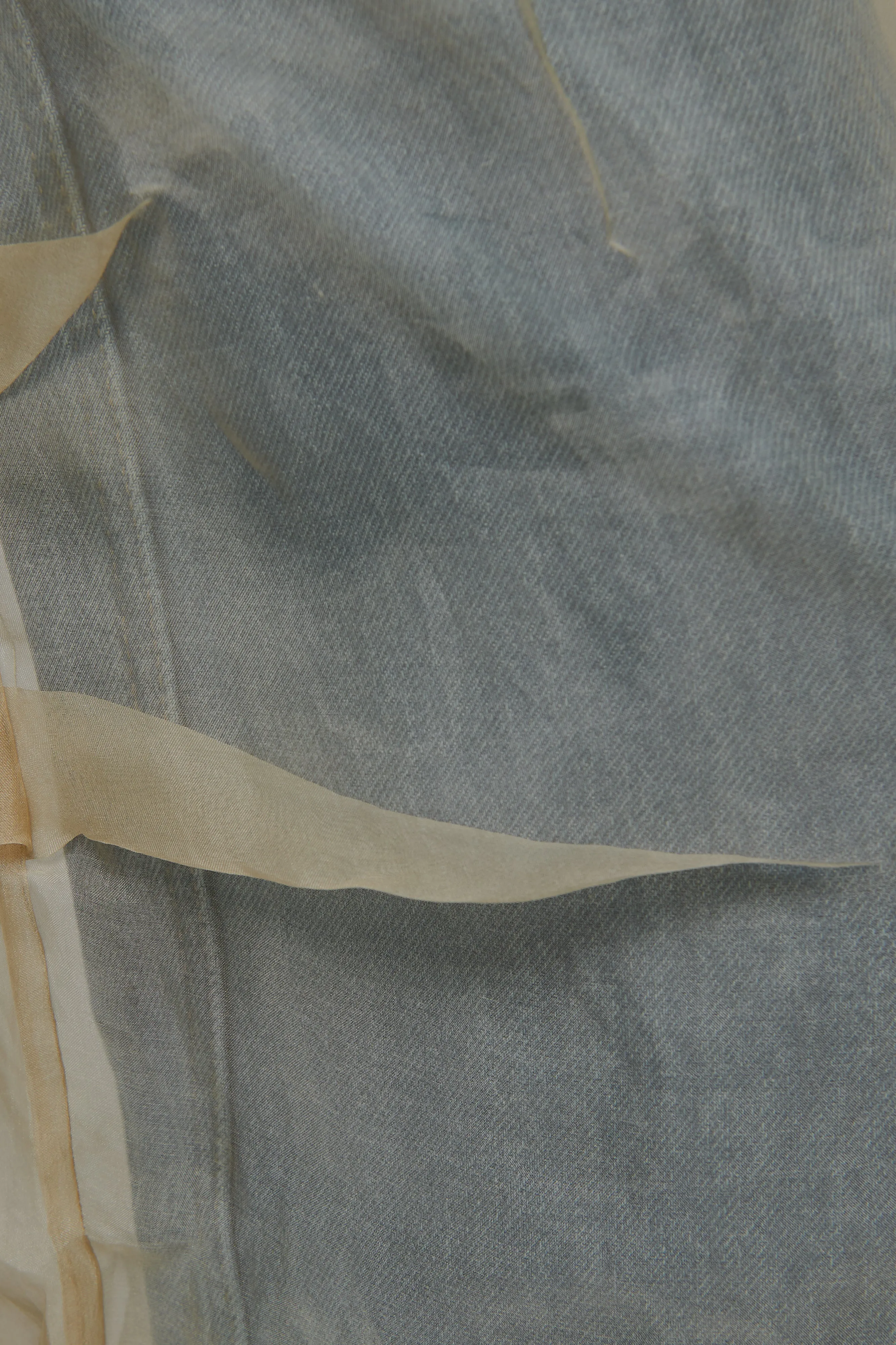 Blue Silk Parchment Jeans