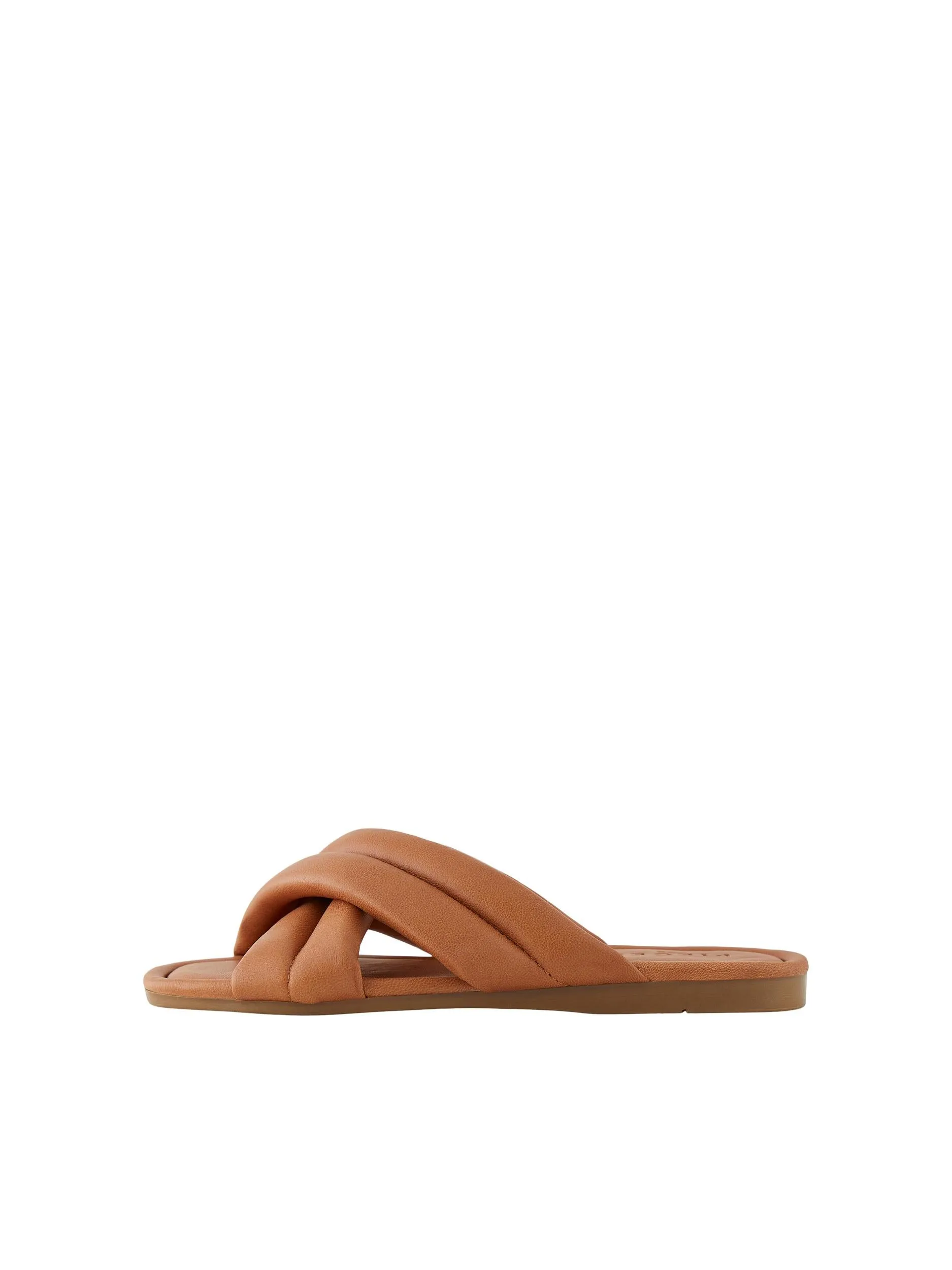 Brown Leather Padded Sandals