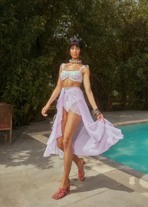 Capri Lavender Ruffled Cover-Up Skirt