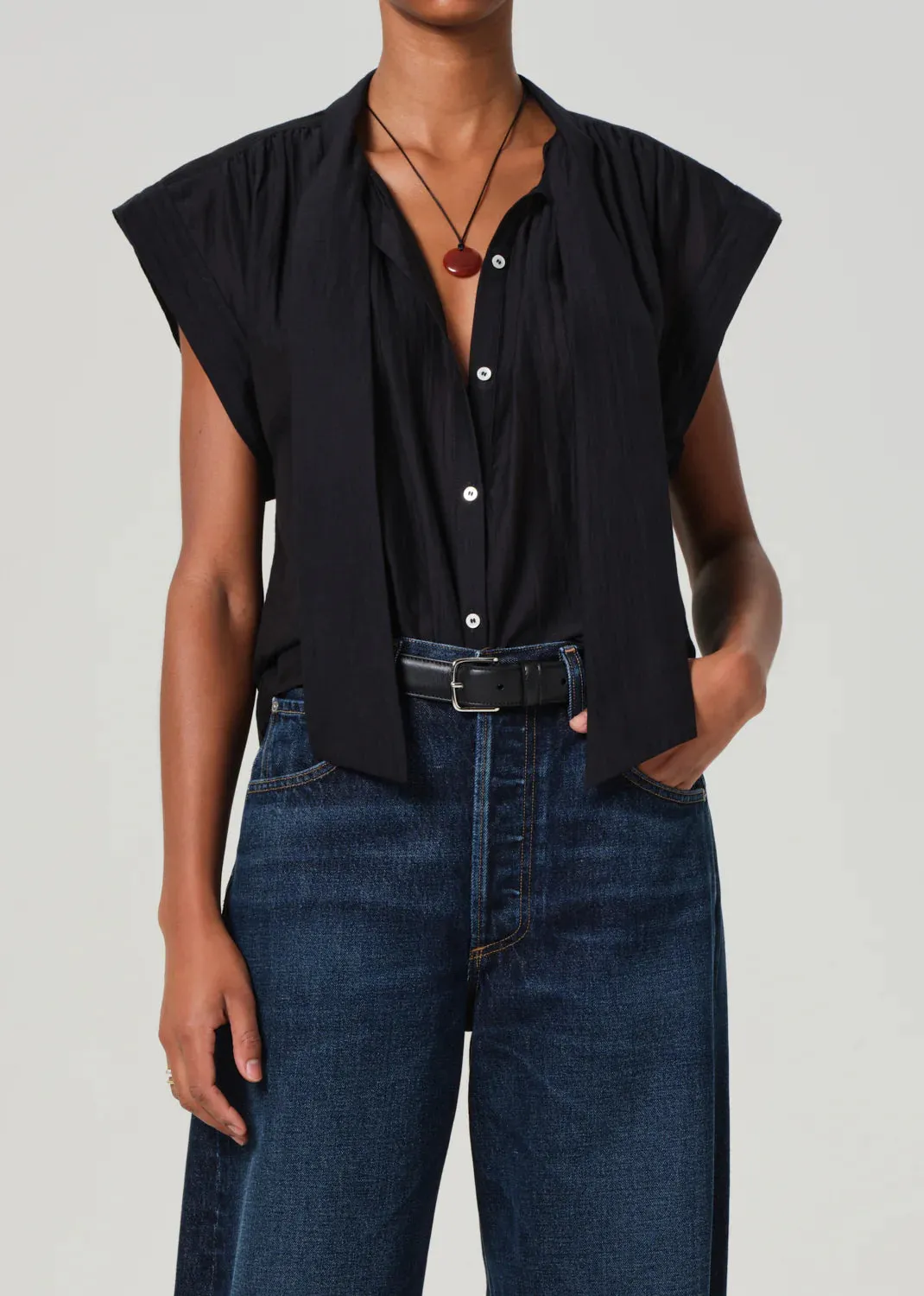 CITIZENS OF HUMANITY PENNY BLOUSE WITH NECK TIE