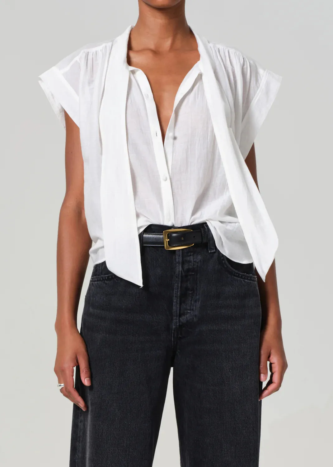 CITIZENS OF HUMANITY PENNY BLOUSE WITH NECK TIE