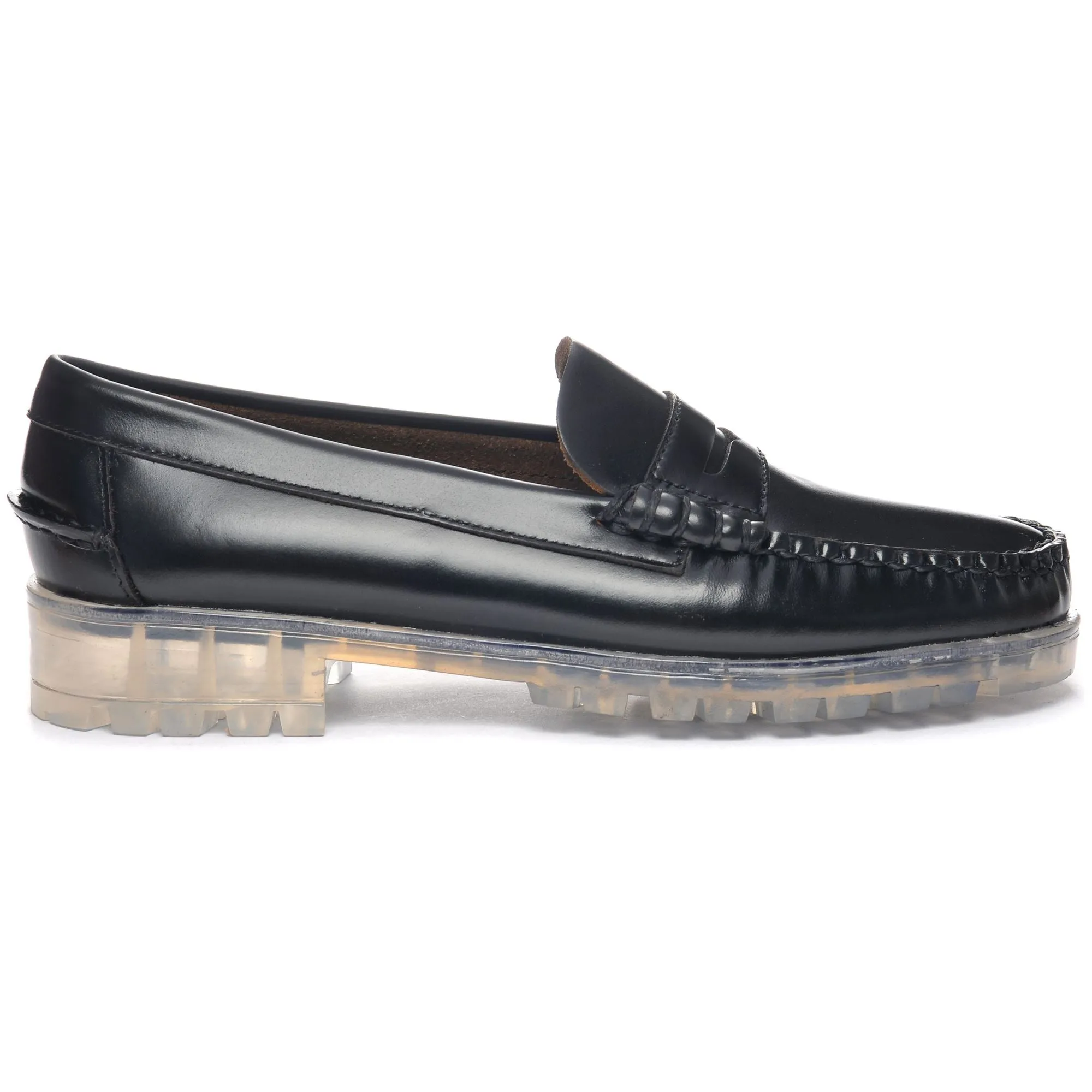 DAN TRANSPARENT LUG WOMAN - Moc - Moccasin - Woman - BLACK-TRANSPARENT