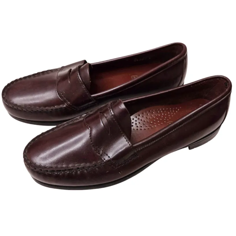 DEXTER *Burgundy Red Leather Penny Loafers Shoes Women (Sz/8) - New