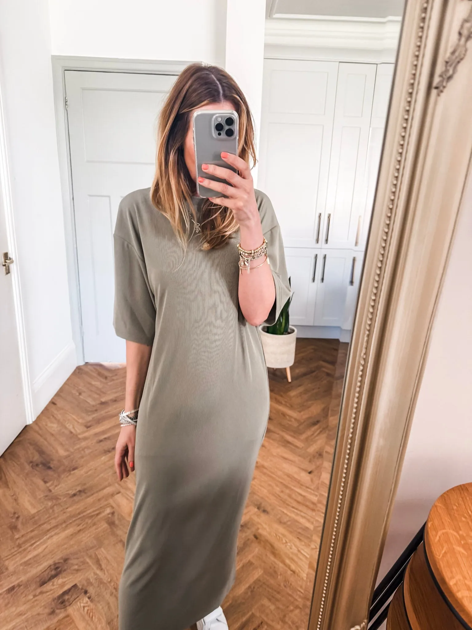 Fine Ribbed T Shirt Midi Dress
