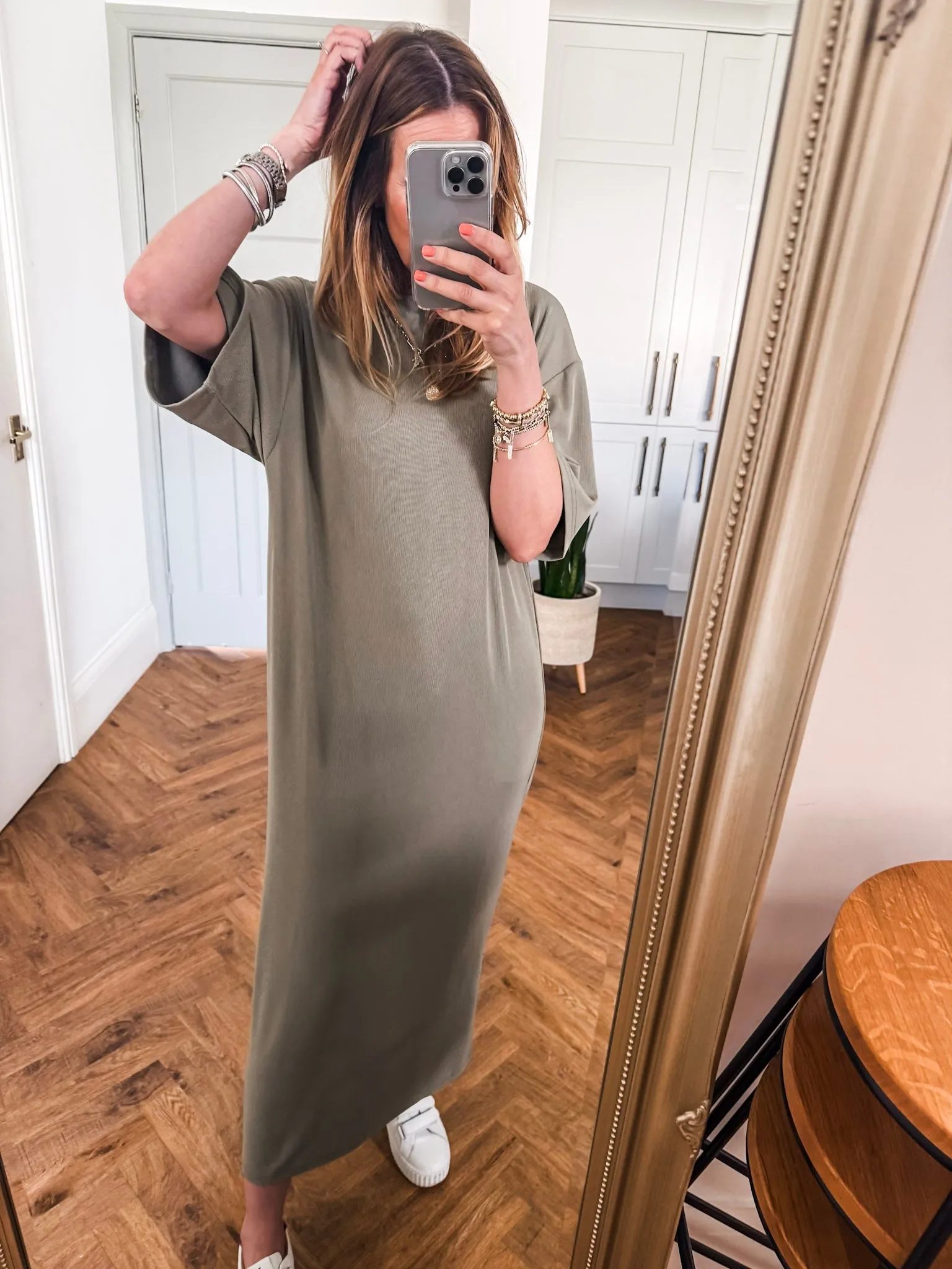 Fine Ribbed T Shirt Midi Dress