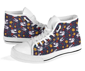 Flower Dinosaurs - Women's Dinosaur High Top Shoes