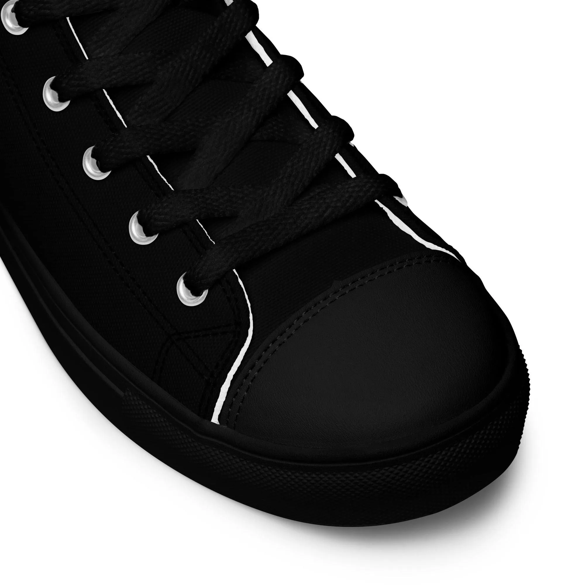 iSAW Womens Black / Black White High-Top Canvas Shoes