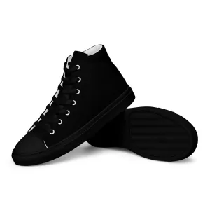 iSAW Womens Black / Black White High-Top Canvas Shoes