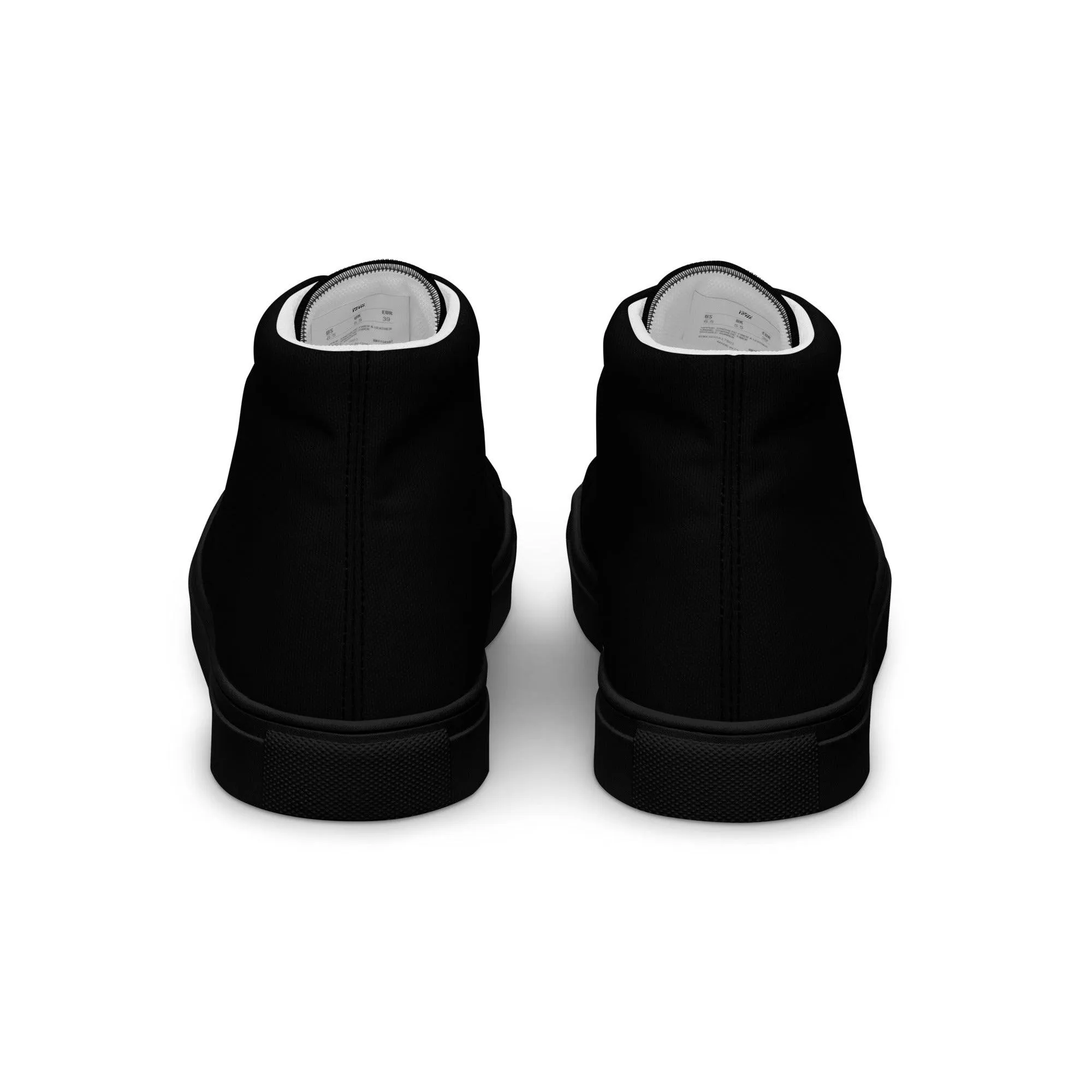 iSAW Womens Black / Black White High-Top Canvas Shoes