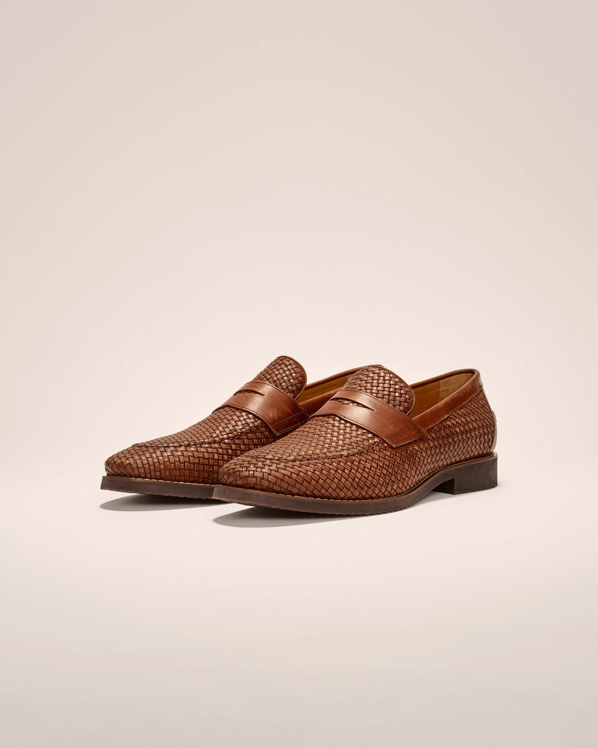 J-Flex Coronado Woven Leather Penny Loafer