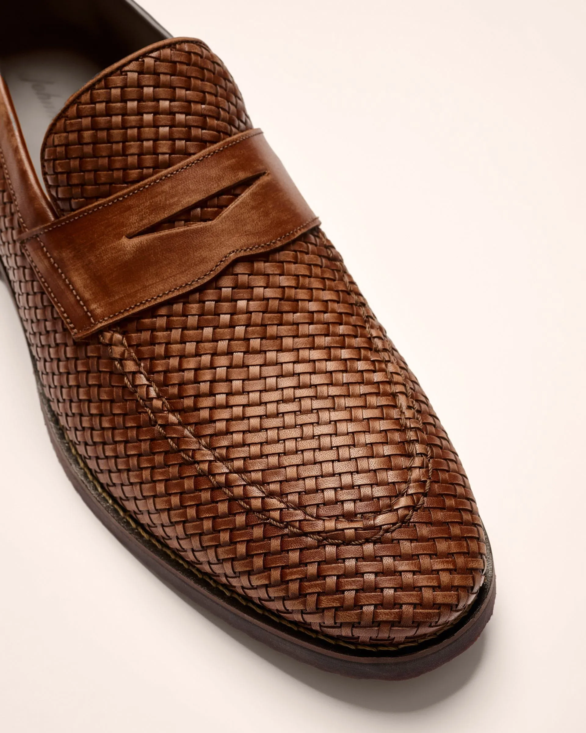 J-Flex Coronado Woven Leather Penny Loafer