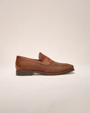 J-Flex Coronado Woven Leather Penny Loafer