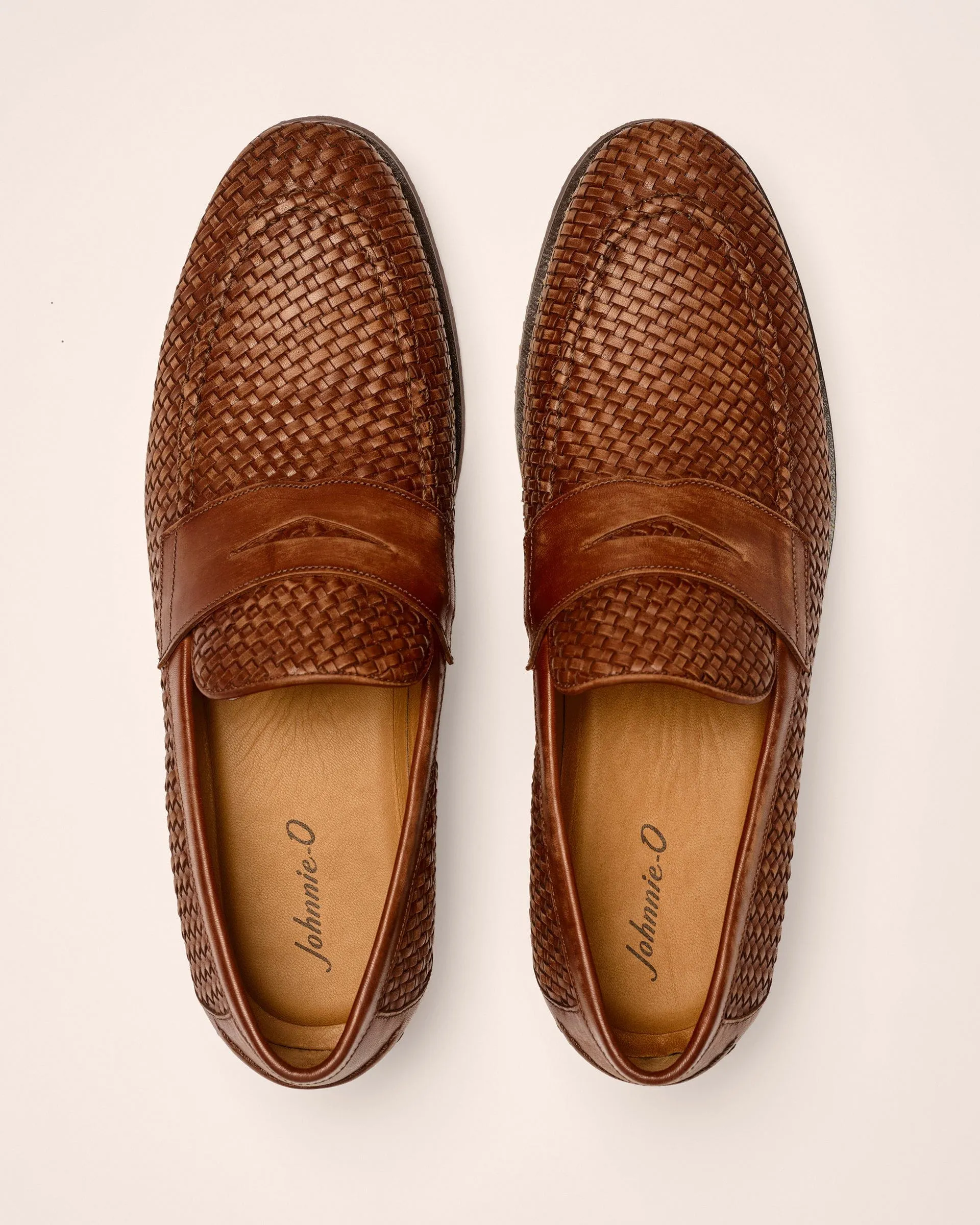 J-Flex Coronado Woven Leather Penny Loafer