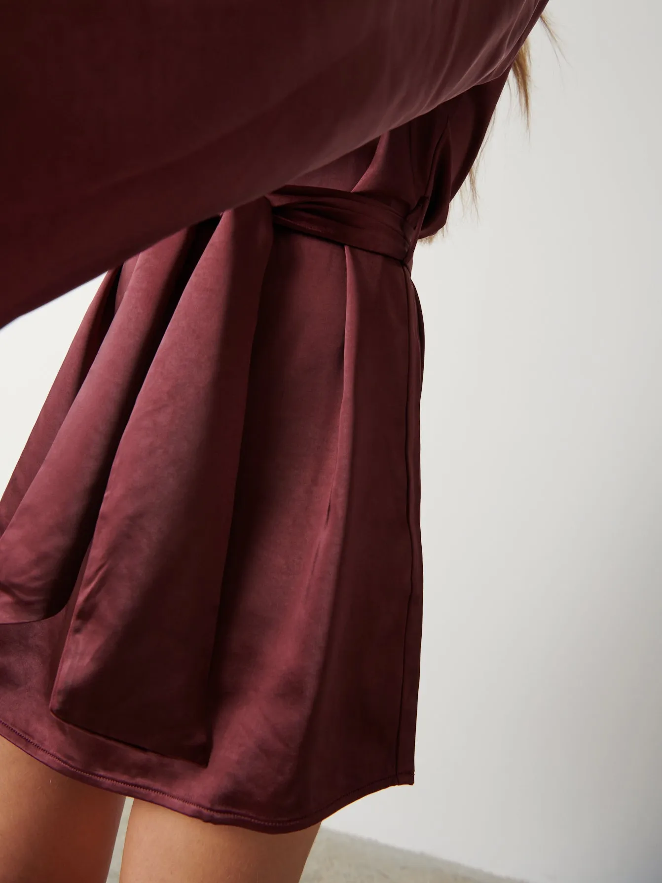 Jayda Cowl Neck Dress - Wine