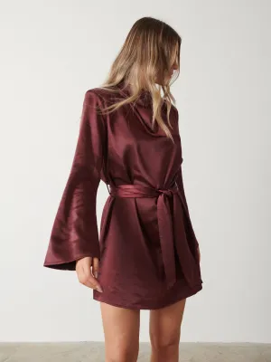 Jayda Cowl Neck Dress - Wine
