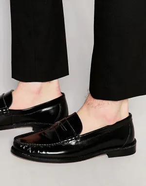 KG By Kurt Geiger Penny Loafer In Black Leather