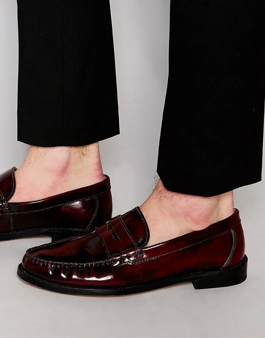 KG By Kurt Geiger Penny Loafer In Wine Red Leather