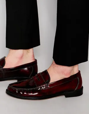 KG By Kurt Geiger Penny Loafer In Wine Red Leather