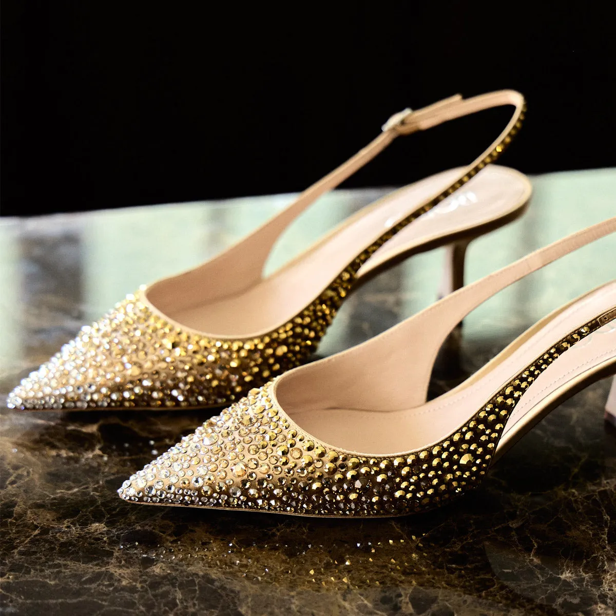 Madlyn 55 Degrade Strass Slingback