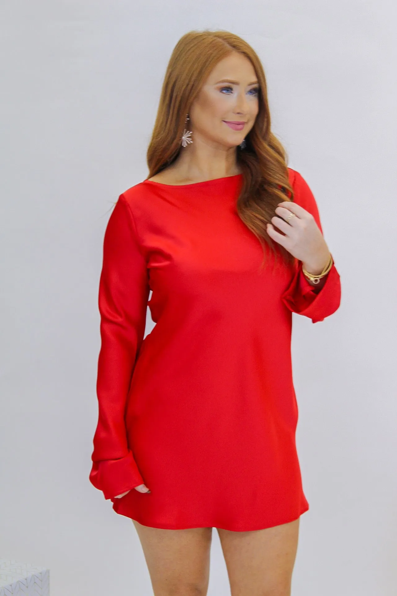 Season of Cheer Flared Dress- Red