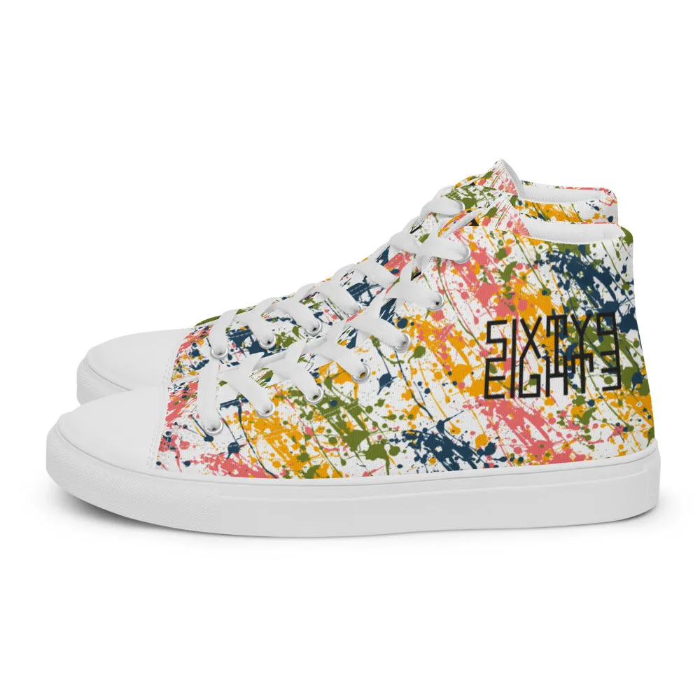Sixty Eight 93 Logo Black Drip #17 Women's High Top Shoes