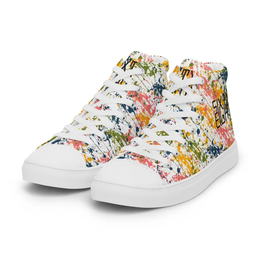 Sixty Eight 93 Logo Black Drip #17 Women's High Top Shoes