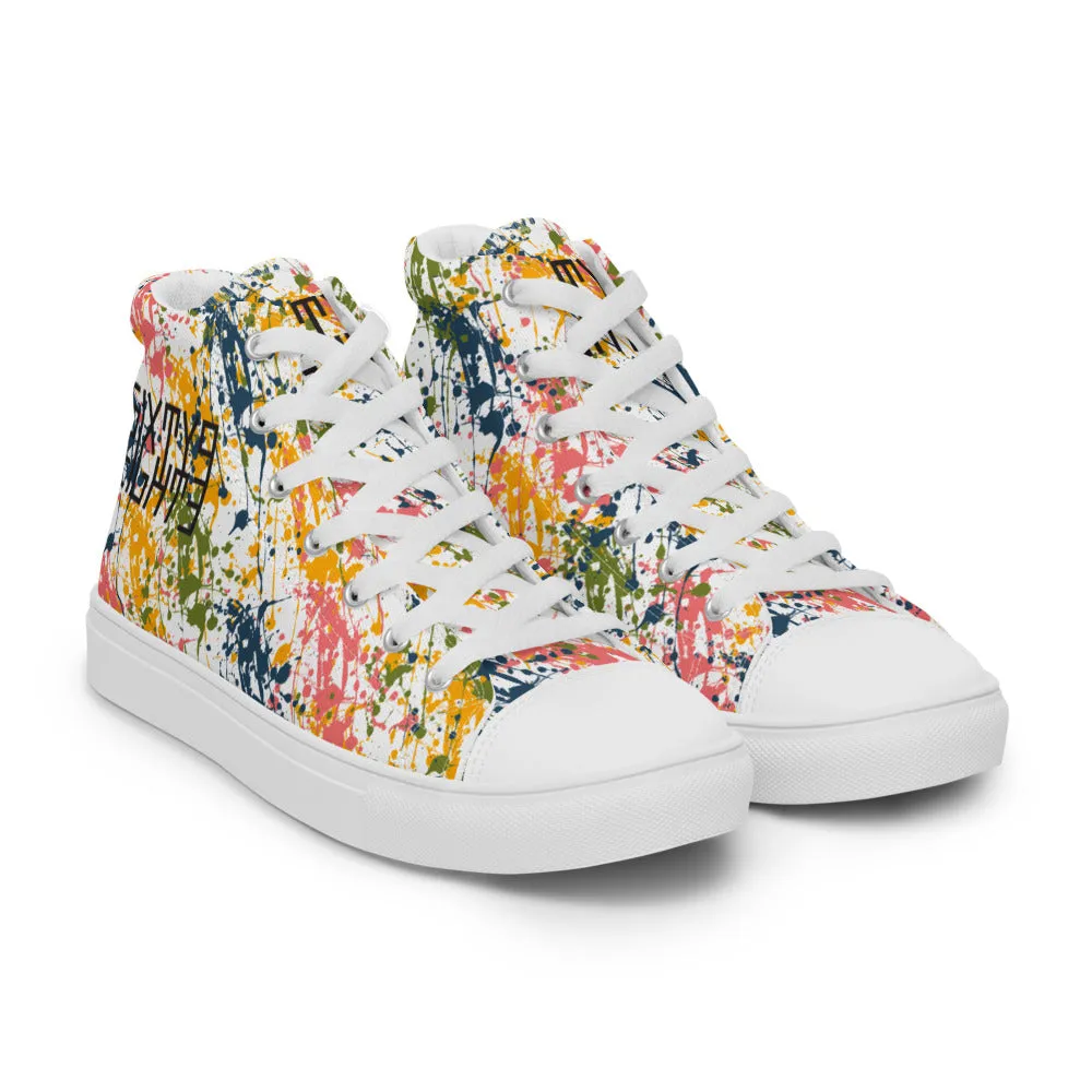 Sixty Eight 93 Logo Black Drip #17 Women's High Top Shoes