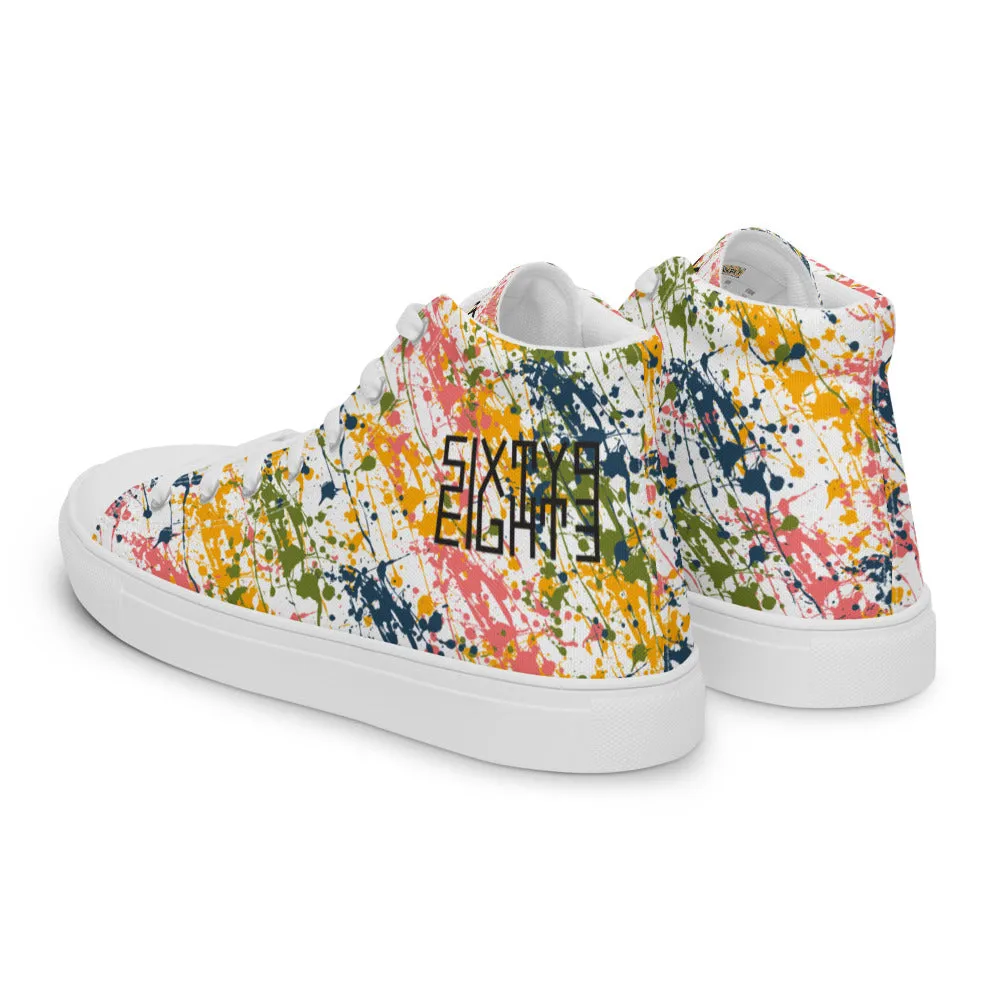 Sixty Eight 93 Logo Black Drip #17 Women's High Top Shoes