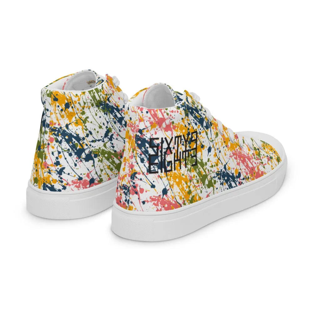 Sixty Eight 93 Logo Black Drip #17 Women's High Top Shoes
