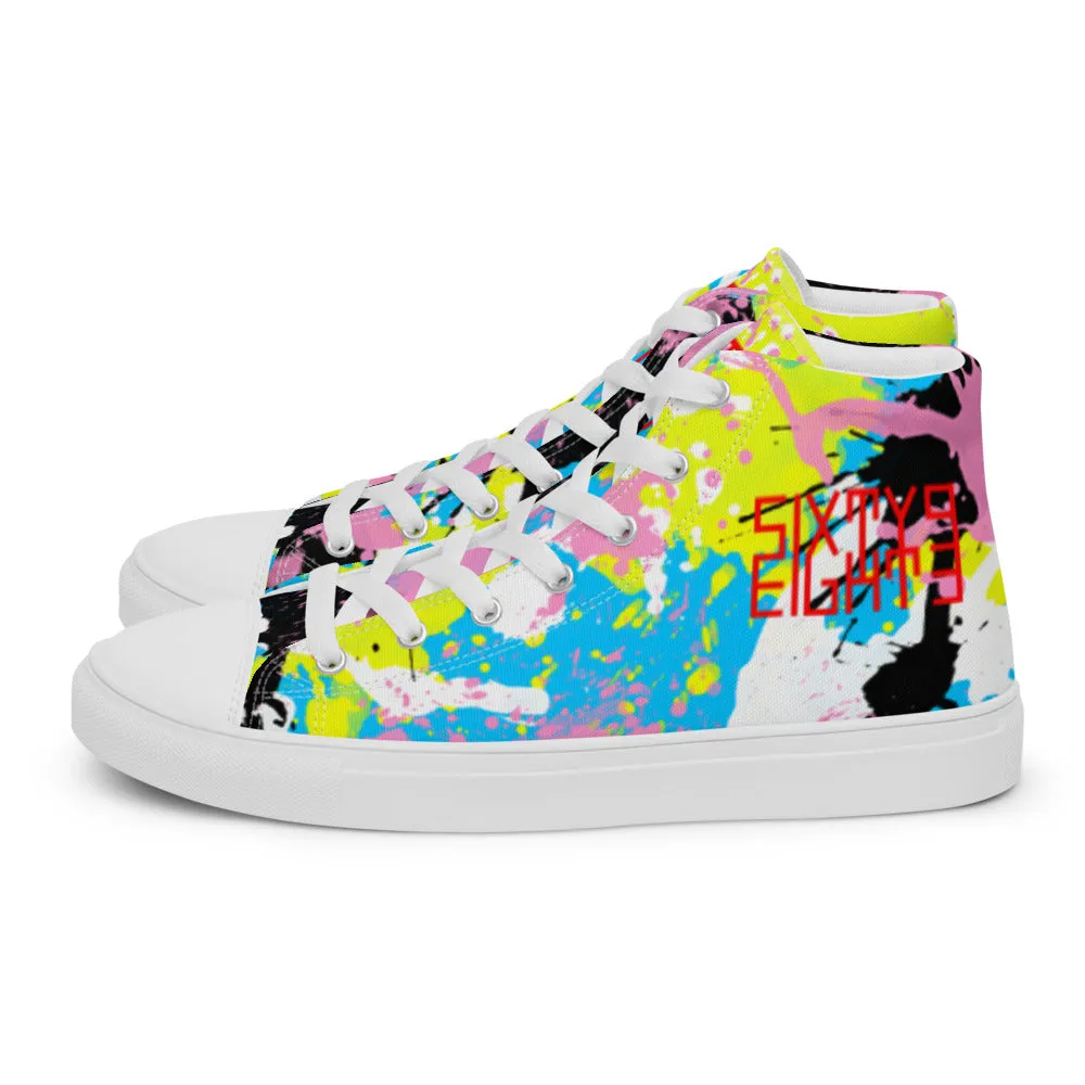 Sixty Eight 93 Logo Red Splatter #11 Women's High Top Shoes