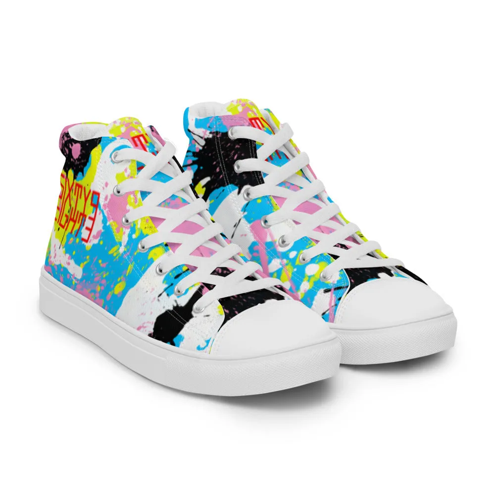 Sixty Eight 93 Logo Red Splatter #11 Women's High Top Shoes