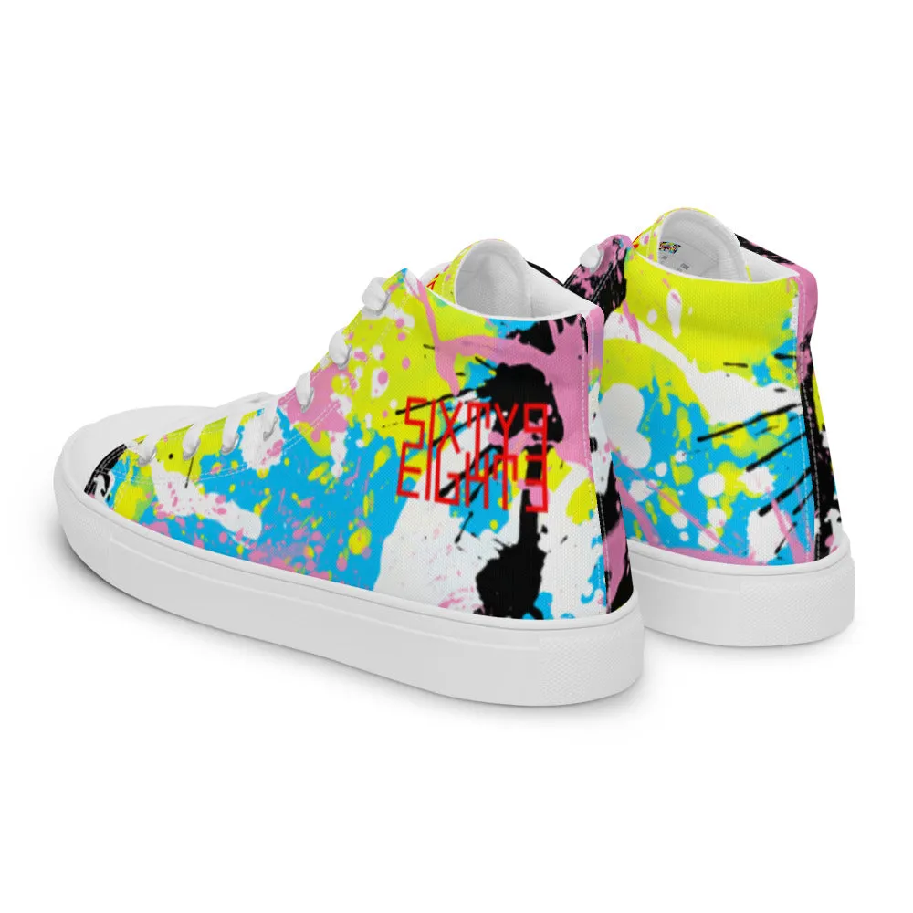 Sixty Eight 93 Logo Red Splatter #11 Women's High Top Shoes