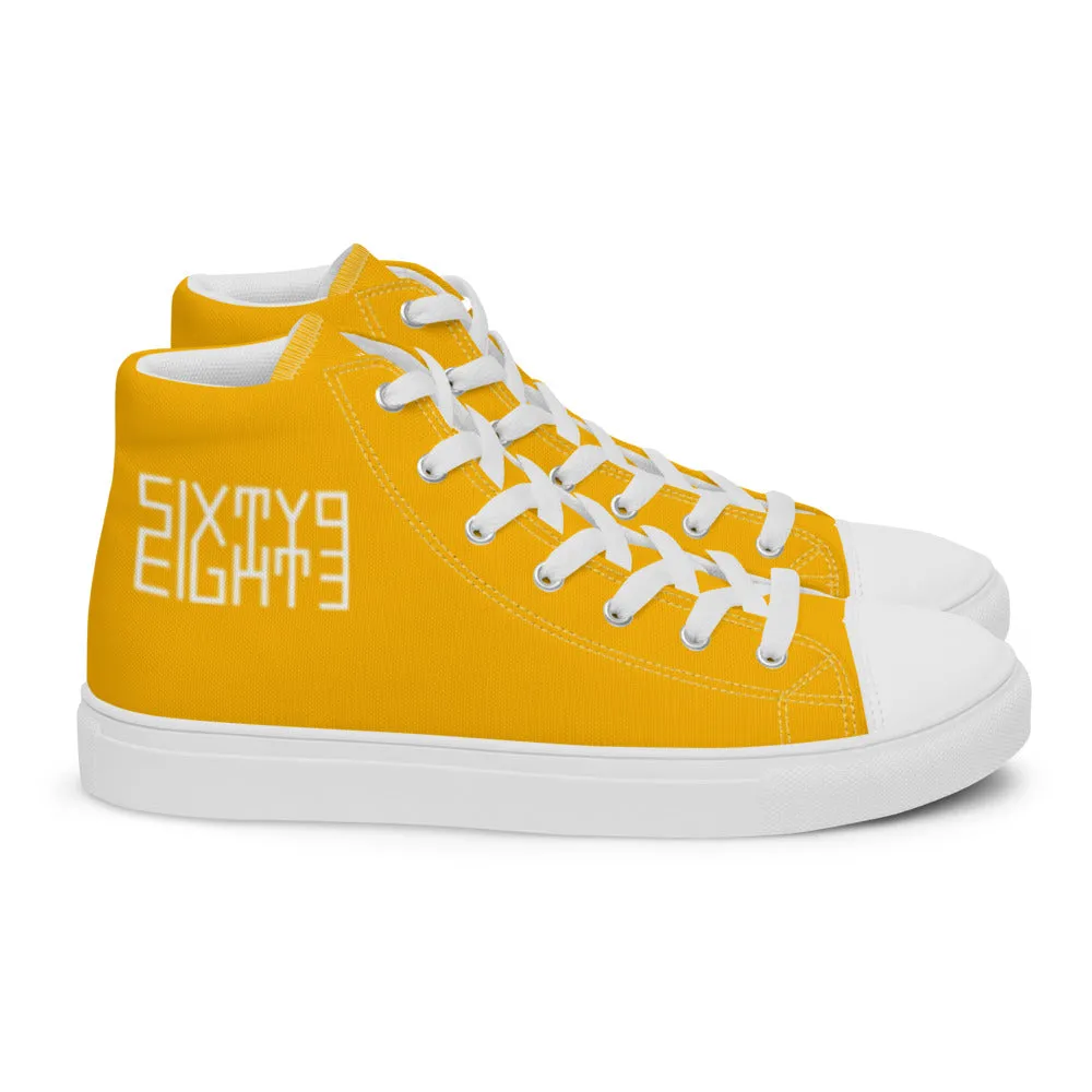 Sixty Eight 93 Logo White Orange Men's High Top Shoes