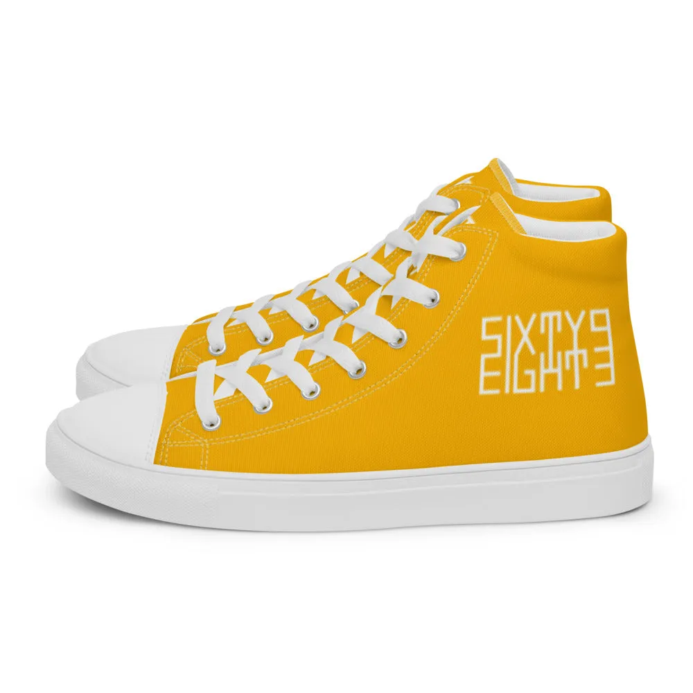 Sixty Eight 93 Logo White Orange Men's High Top Shoes