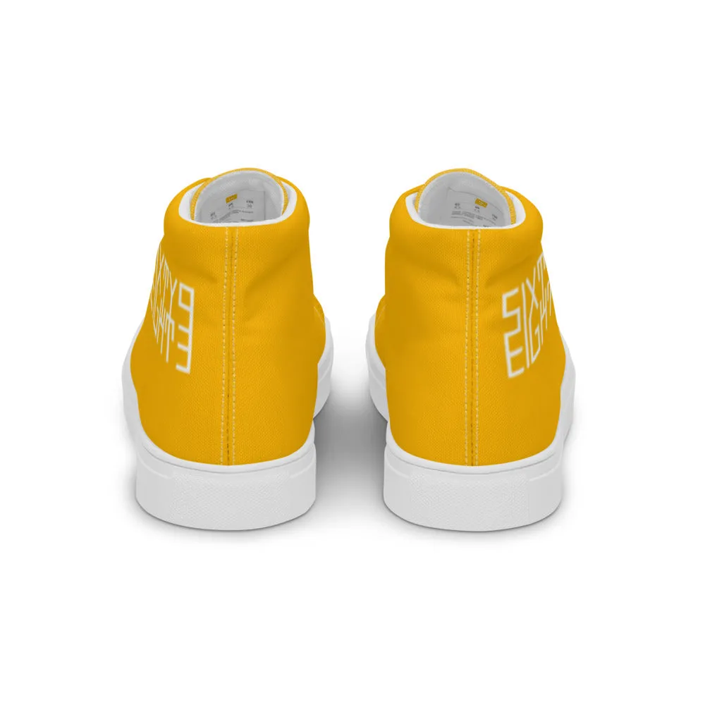Sixty Eight 93 Logo White Orange Men's High Top Shoes