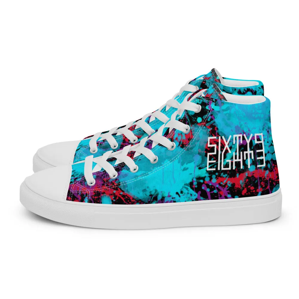 Sixty Eight 93 Logo White Splatter #1.2 Men's High Top Shoes