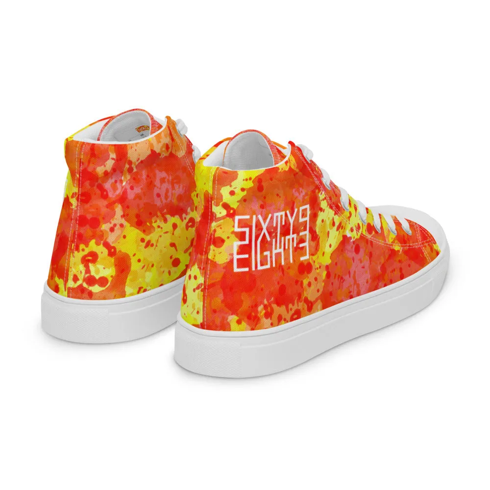 Sixty Eight 93 Logo White Sunburst Men's High Top Shoes