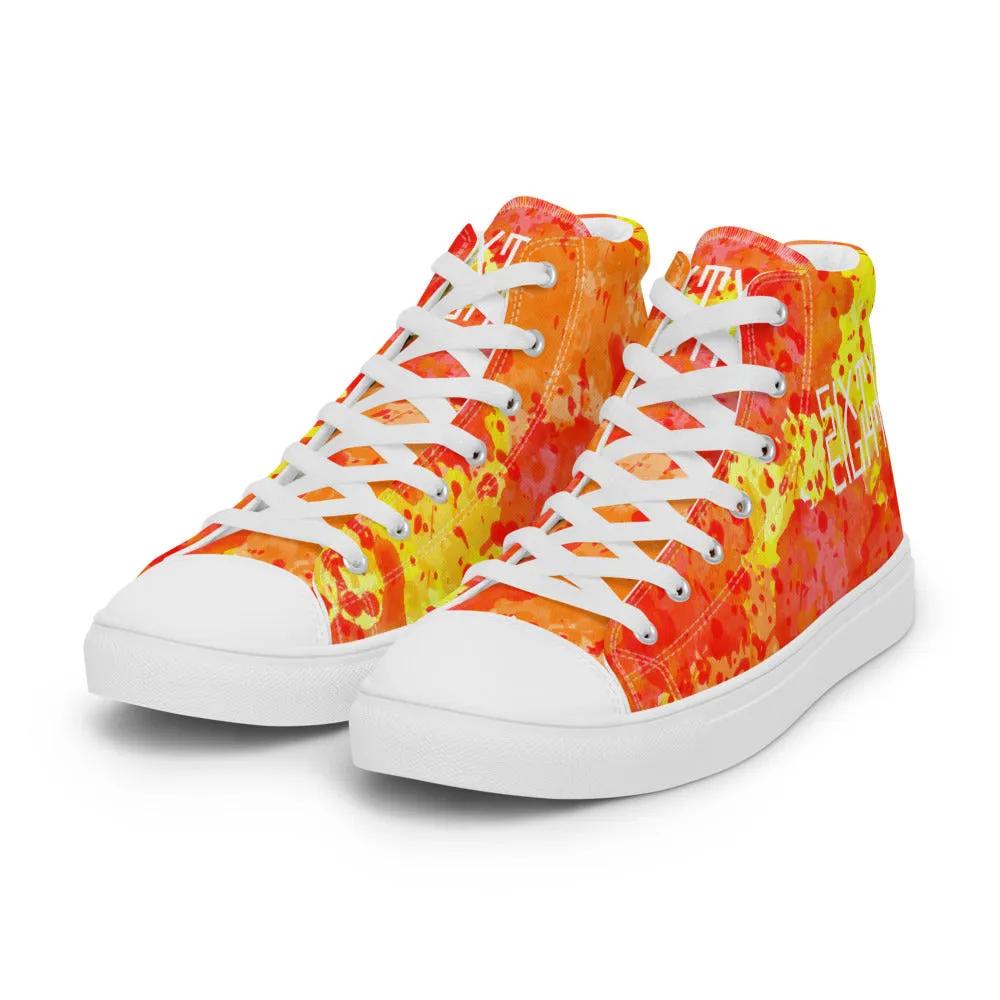 Sixty Eight 93 Logo White Sunburst Men's High Top Shoes