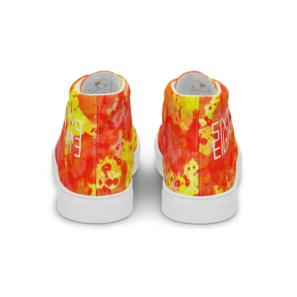 Sixty Eight 93 Logo White Sunburst Men's High Top Shoes