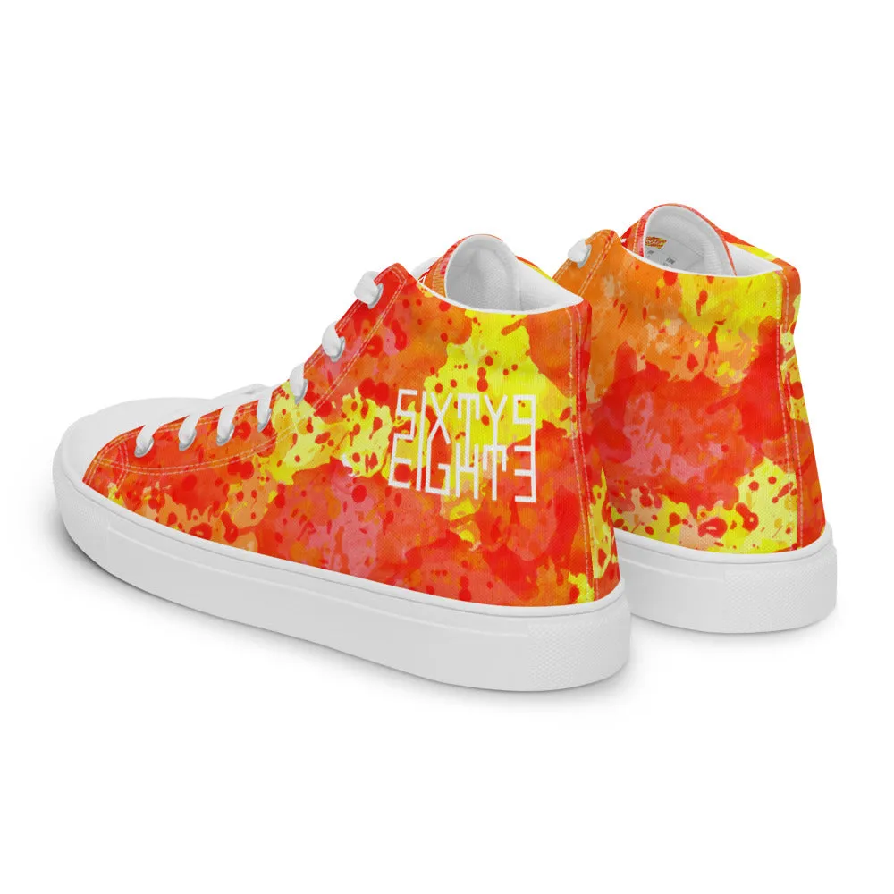 Sixty Eight 93 Logo White Sunburst Men's High Top Shoes