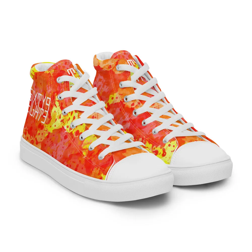 Sixty Eight 93 Logo White Sunburst Men's High Top Shoes
