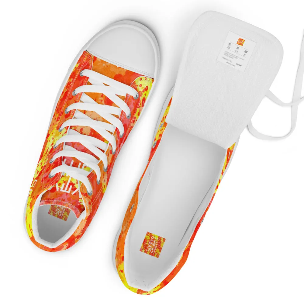 Sixty Eight 93 Logo White Sunburst Men's High Top Shoes